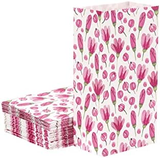 Patikil 3,7x2x7 polegada Bolsa de favor da festa, 50 pack rosa embrulhado em tratar bolsa de presente para a festa a favor