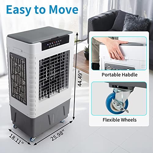 Refrigerador de ar evaporativo, 3 modos 4120 CFM Room Arrifer, refrigeradores de pântanos portáteis para garagem