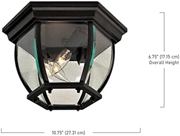 Minka Lavery 71174-66 Wyndmere Outdoor Flush Mount Teto Iluminação de teto, 3 luzes 120 watts, 7 h x 11 W, preto