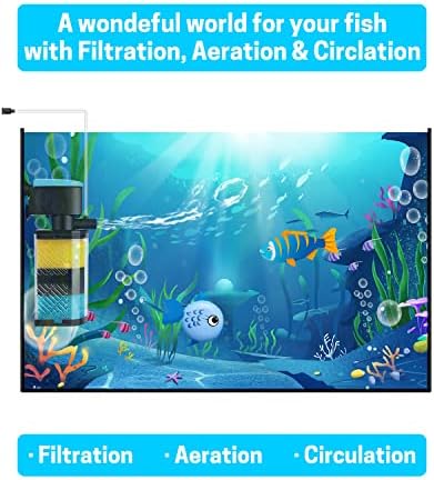 Filtro de aquário aquamiracle filtro de 3 estágios no filtro de peixes interno do tanque de tartaruga filtro para tanques