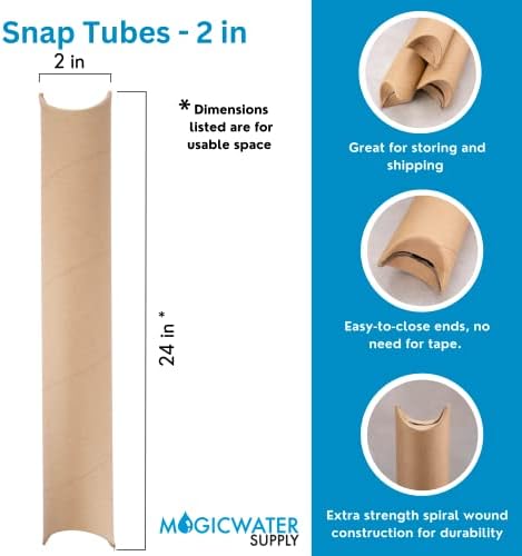 Magicwater Supply 2 polegadas x 24 polegadas, tubos de correspondência com vedação snap