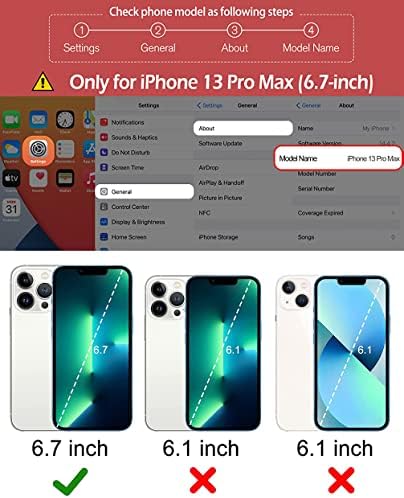 Anyos iPhone 13 Pro Max Wallet Case, Caso do cartão de crédito RFID com estojo de bolsa de pulso Strap Crossbody para mulheres compatíveis com o iPhone 13 Pro Max 6.7 - Mint Green