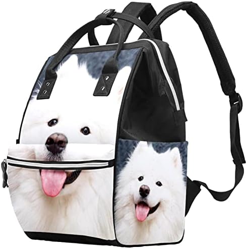 Mochila VBFOFBV Backpack, Mochila Multifuncional de Viagem Grande, Animal Samoyed Pet Dog Animal