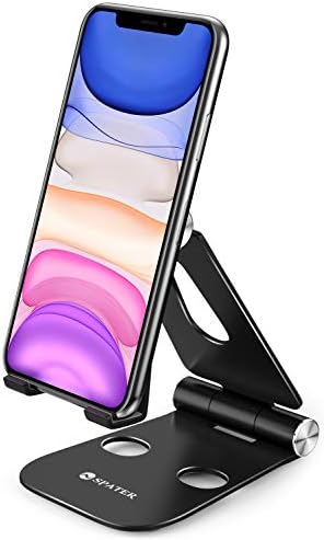 Spater Metallic Ajustável Stand para iPhone 11 Pro Max e iPads, Dock de telefone celular doméstico ou de escritório