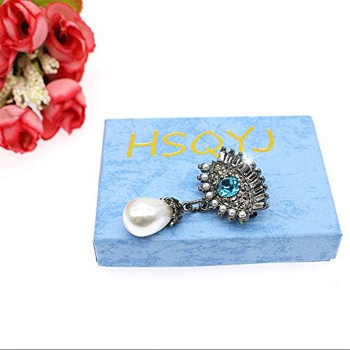 HSQYJ Retro Evil Eyes Brooch Fashion Crystal Pearl Abstract Eyes Broches Pin For Women Girls Jewelry Gift