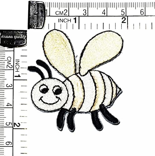 Kleenplus 3pcs. Little Bee Honeybee White Patch Cartoon Crianças Crianças Ferro em Patch Apliques Bordados Costura
