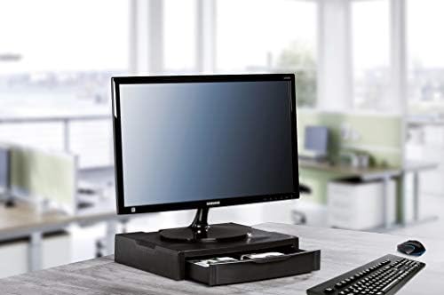 Han 9250-13, suporte de monitor. Monitor especializado Stand com 1 gaveta, estável, elegante e empilhável, preto