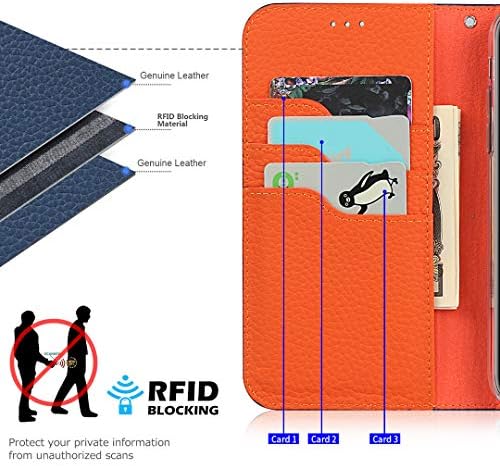 Jaorty Cartet Case para iPhone 12 mini com slots de cartão de bloqueio RFID, enrolador de fones de ouvido, fechamento magnético