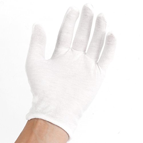 Alvivi Luvas de algodão branco hidratantes luvas de terapia hidratante cosmética para mãos secas e eczema, inspeção