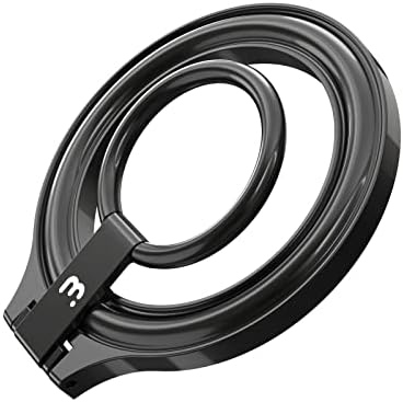 Mybat Pro Magnetic Teleple, suporte do anel de telefone compatível com acessórios MagSafe para iPhone 14/14 Pro/14 Pro Max/14 Plus/13/12 Pro Max/Mini/Pro MagSafe casos, Kickstand de dedo ajustável, Black