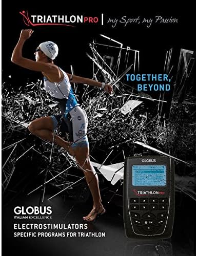 Globus Triathlon Pro Electrical Muscle Estimulator, 4 canais, recarregáveis, 424 programas para força, resistência, potência, aquecimento e recuperação; Também melhora o desempenho e a recuperação muscular