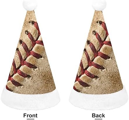 Vintage Baseball Stitches Plexh Christmas Hat Chatchyty e Nice Papai Noel Chapéus com borda de pelúcia e decoração de natal de conforto