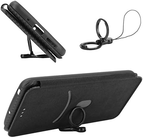 Casos de telefone de fibra de carbono de carbono Hficy para LG Wing 5G Case com 2* Caixa de capa magnética da carteira