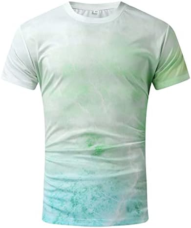 Camise de manga curta de verão para homens gradiente tie-ting-dye redond round pescoço praia tops moda plus size camiseta blusa