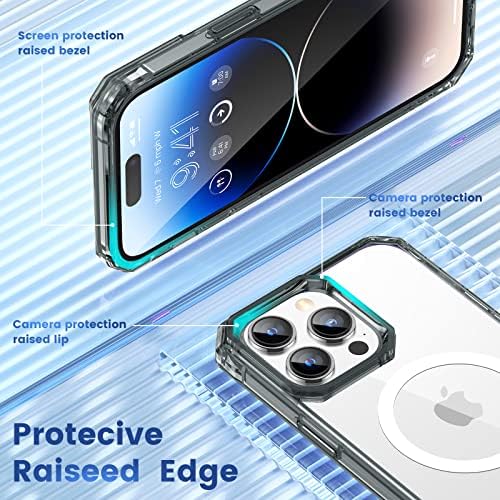 Nuleto 【3 em 1 para iPhone 14 Pro Max Caso: iPhone 14 Pro Max Magsafe Caso com protetor de tela de vidro temperado