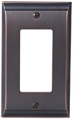 Amerock | Placa de parede | Bronze esfregado a óleo | 1 tampa da placa do balancista | Candler | 1 pacote | Placa de parede de decora | Tampa do interruptor de luz
