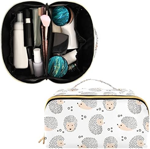 Innewgogo fofo de desenho animado Saco de cosméticos para mulheres para mulheres Viagem Bolsa de maquiagem com alça portátil Bolsa de higiene pessoal multifuncional para viagens para mulheres