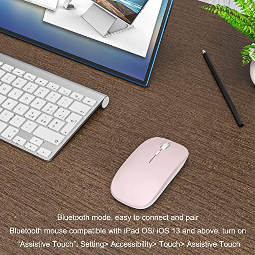 Mouse Bluetooth recarregável para iPad MacBook Air Pro Mini Mac iPhone Tablet Phone celular, mouse sem fio de computador