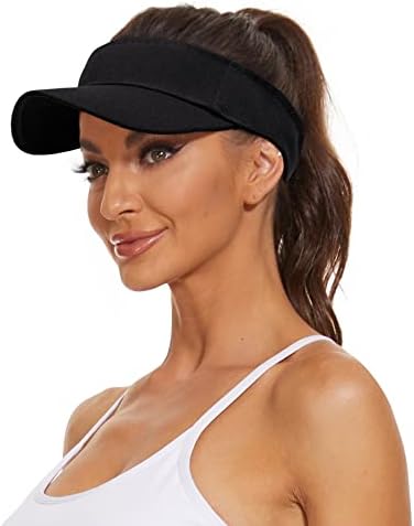 Zando Womens Visor Hats for Women Cotton Cotton Ajustável Visores de sol para mulheres esportes ao ar livre tênis de golfe