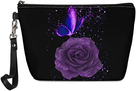 Hellhero Butterfly Rose Makeup Bag Small Cosmetic Sacos para Mulheres Garotas Haiolas Organzier Bolsa de Travel Bolsa Travel