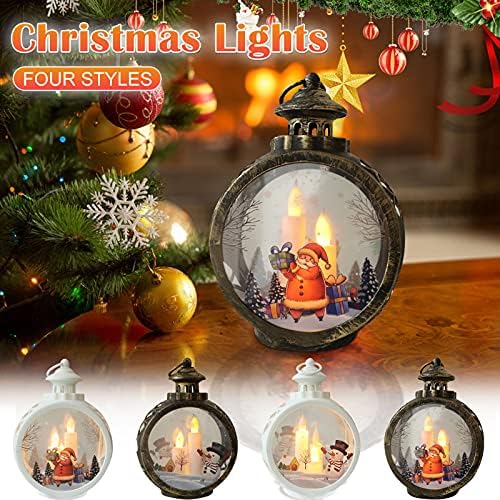 #774JN3 Lâmpada LED Decorações de Natal para Lanterna de Lanterna Casas Lanternas de Lúcia de Xmas Ornamentos de Arrenos de Papai Noel Decoração da Lâmpada
