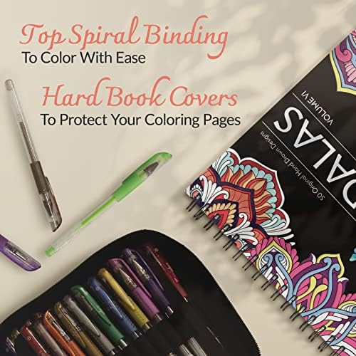 Mandalas de colorit para colorir volume VI, livro de colorir adulto ligado a espiral, 50 projetos de mandala com