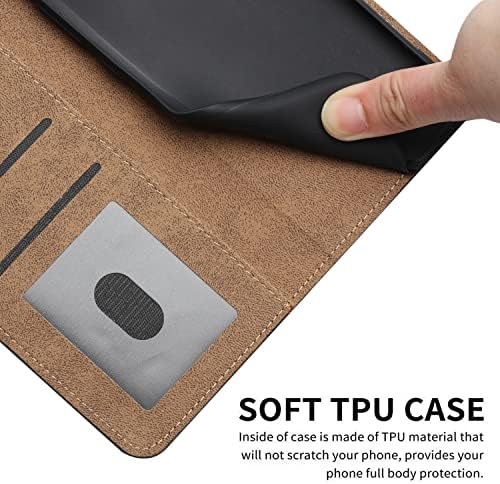 Supwall Flip Case Compatível para Redmi 10a || Caixa de telefone da carteira de couro com sensação de pele || TPU interno com visualização Stand & Card Holder || Capa de fólio de pulseira de pulso - azul