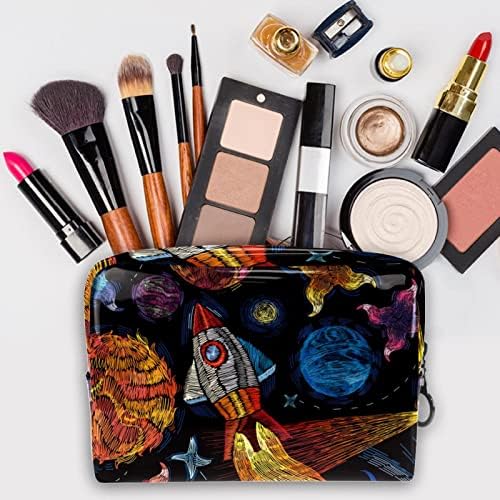 Tbouobt Bags cosméticos sacos de maquiagem para mulheres, pequenas bolsas de maquiagem sacos de viagem, planetas espaciais de arte abstrata Universo