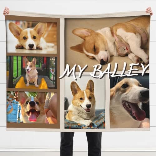Uhegdrr cão personalizado personalizado presente presente, cobertor de lembrança de animais de estimação com fotos e nome, gato em cobertor de memória amoroso, luto simpatia