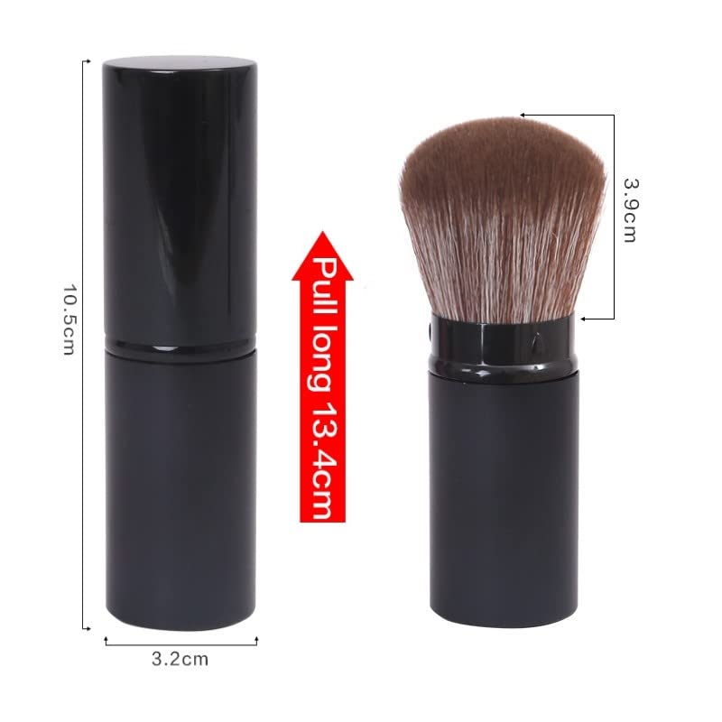 Brush de maquiagem retrátil Fymijj 2 Pack, maquiagem de pincel de blush/escova profissional em pó, escova de maquiagem Kabuki,