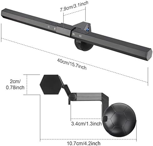 Barra de luz de monitor de Newway para desktop/laptop lampe polarizado sem brilho de tela para proteção ocular, brilho ajustável e luz