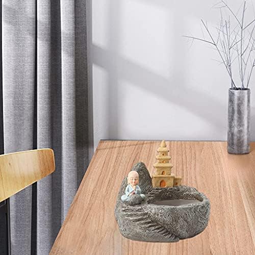 Resina vasos de flores pequenos monge suculento planejador de bonsai recipiente de flor para a mesa de casa decoração - pagode