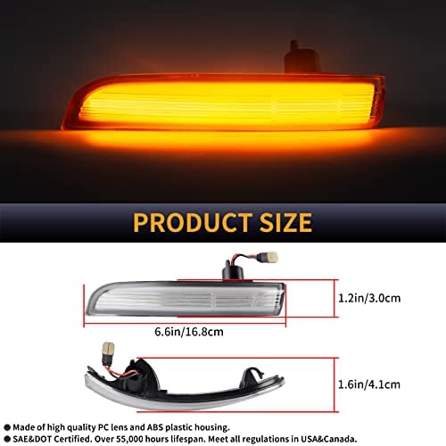 GEMPRO LED LED MELHOR Turn Signal Light Sequencial Amber Mirror Lamps para 2013-2018 Ford Escape EcoSport, 2012-2018 Focus ST