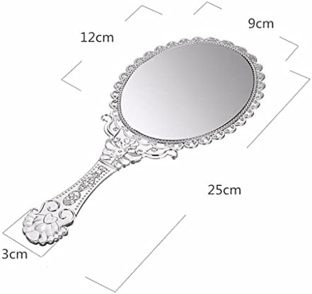 Iolmng 1 peça espelho retrô damas maquiagem oval espelho de alcance manual Senhoras maquiagem de beleza espelho (cor: a, tamanho