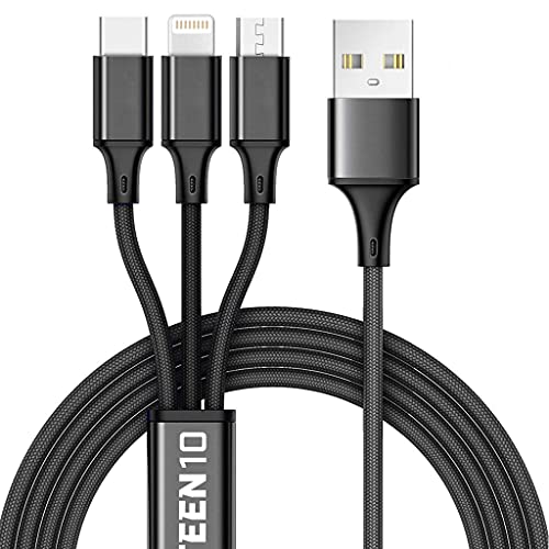 Cabo de carregamento USB de 3 em 1 4 pés-3 pacote