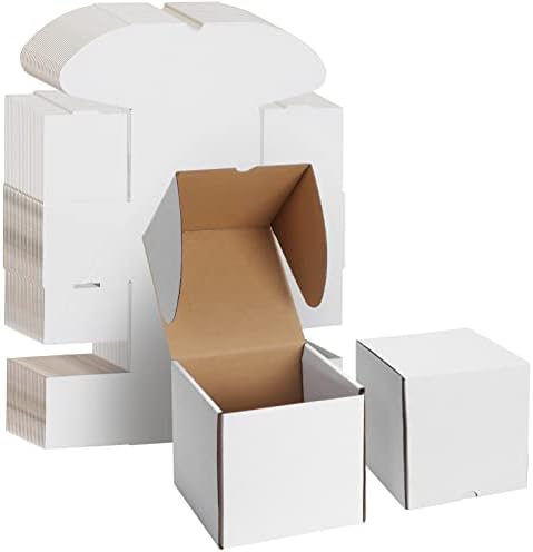 Wiftrey 6x6x6 Caixas de remessa brancas 20 pacote para pequenas empresas, pequenas caixas de mala direta de papelão para correspondência, embalagem
