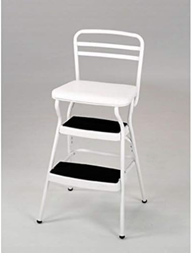 Cosco White Retro Countra Cadeira / Passo Stool com assento de elevação