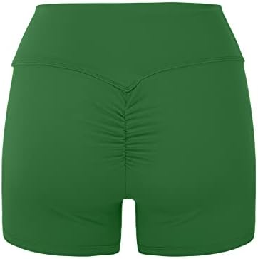 Shorts de ginástica feminino Scrunch Butt Lift High Surfos de treino de cor sólida cor de ioga respirável esporte shorts de motociclista