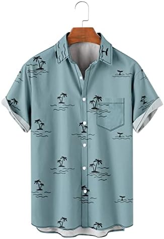 Camisa bronzeada masculino camisas havaianas de manga curta para baixo camisetas de praia T para Women Henley, camiseta