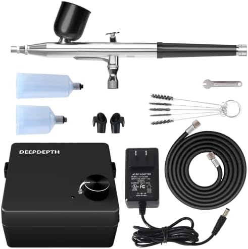 Kit de aerógrafo de 35psi com compressor, conjunto de máquina de escova de ar de ação dupla multifuncional, escovas de ar portátil