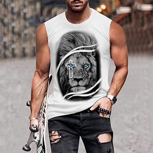 XXBR Soldado Mens Soldado Sem mangas camisetas, rua Summer Street 3D Tigre Lion Flama Tanque de impressão Tops Tanques
