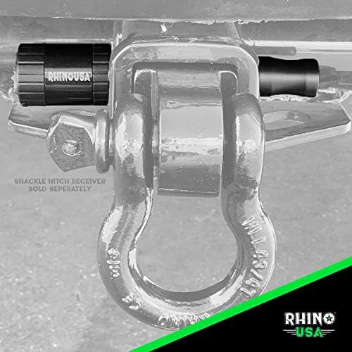 Rhino USA Malleira Receptor de engate, pacote de trava e manilha - inclui o engate de manilha de recuperação mais vendido, além de nossa trava de engate patenteada e grilhões de anel D!