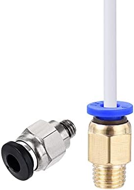 Uxcell Pneumatic Ptfe Air Tubing Kit com M5 M8 Push para conectar os acessórios para o tubo de mangueira de ar 4mm od 4m White