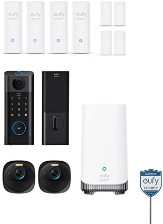 Eufy Security, Edge Plus Kit de 9 peças, segurança doméstica, câmera de segurança, bloqueio inteligente de vídeo, sensor de entrada,