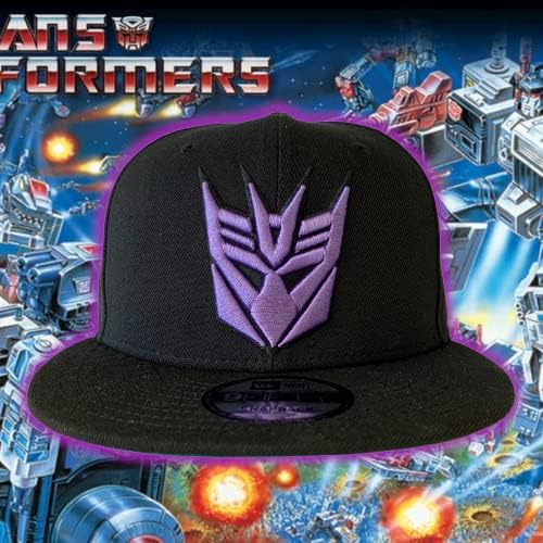 New Era 9Fifty Transformers Decepticons Symbol Snapback Hat tap preto roxo