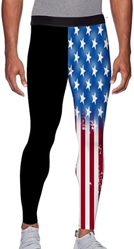 Calças de compressão de bandeira americana de Zimperad, Treinamento de exercícios BJJ Spats, Leggings esportivos para
