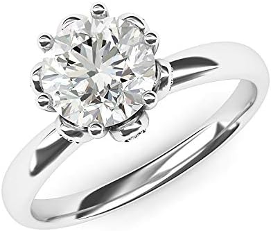 Estilo de flores românticas de prata esterlina Conjunto de 6 pinos 2.0 CT anel de noivado de diamante ou moissante
