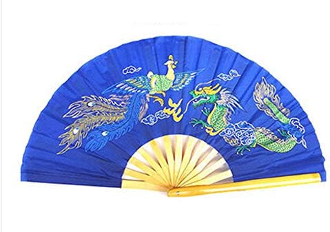jiaoguo 4pcs dragão phoenix padrão kung fu martial tai chi bambu ventilador amarelo rosa azul vermelho