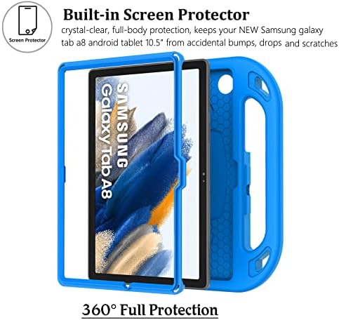 Caso Ltrop para Samsung Galaxy Tab A8 10.5 2022 Protetor de tela embutido, Case Galaxy Tab A8 para crianças, Caso de suporte