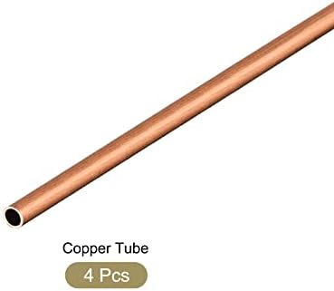 Tubo de cobre de metalixidade 4pcs, tubulação reta - para móveis em casa, máquinas, artesanato de bricolage